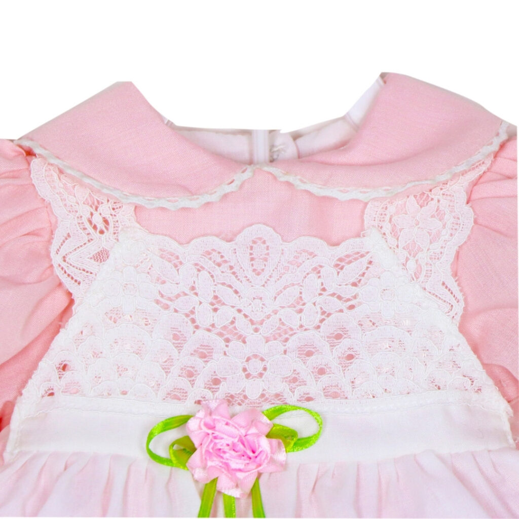 Pink Vintage Lace Dress Outfit for Reborn Dolls – Fits 20–22 Inch Dolls