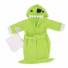 Green dinosaur hooded bathrobe for 22 inch dolls with soft fabric, cute face hood and cozy design