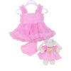Pink layered tulle doll dress outfit with matching bloomers for reborn dolls